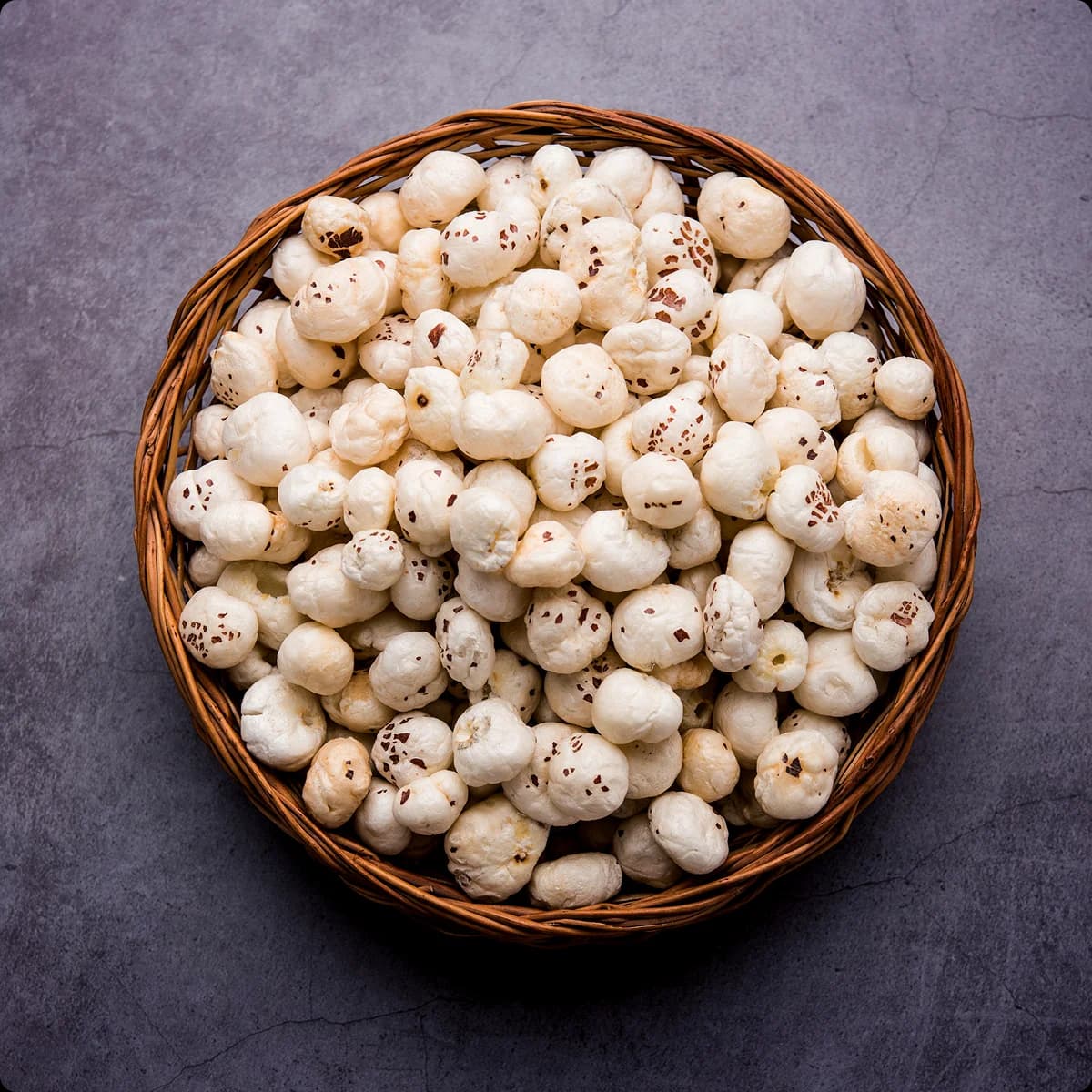 A bowl of roasted makhana